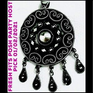 HP💕Vtg Large Israel Stanetzky Sterling Pendant